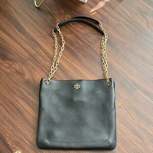 Tory Burch Black Shoulder Bag with Gold Chain